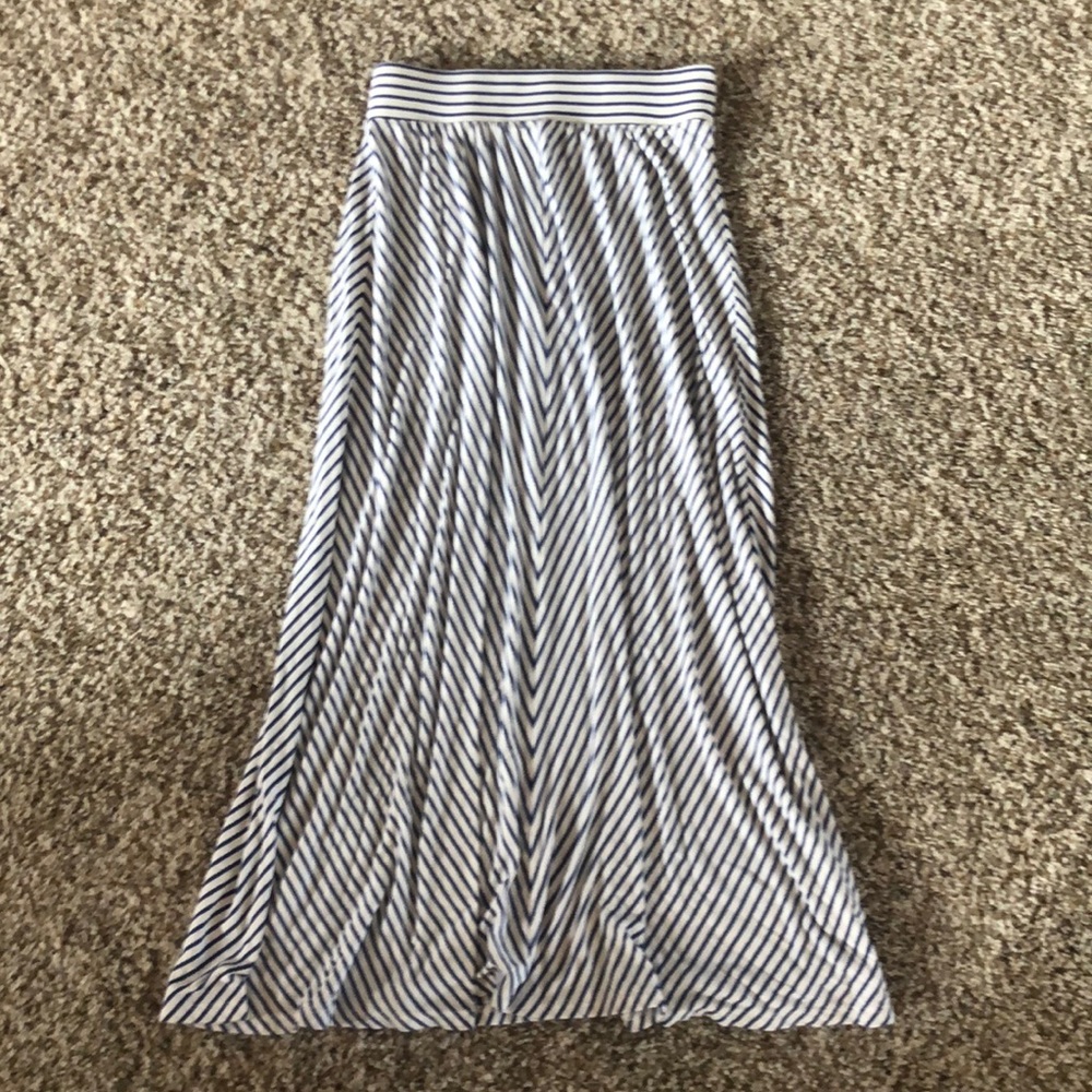 Royal blue striped girls maxi skirt.  Size girls 10/12